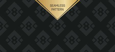 Abstract concept vector monochrome geometric pattern. Dark blue, gold minimal background. Creative illustration template. Seamless stylish texture. For wallpaper, surface, web design, textile, decorのイラスト素材