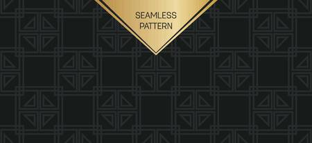 Abstract concept vector monochrome geometric pattern. Dark blue, gold minimal background. Creative illustration template. Seamless stylish texture. For wallpaper, surface, web design, textile, decorのイラスト素材