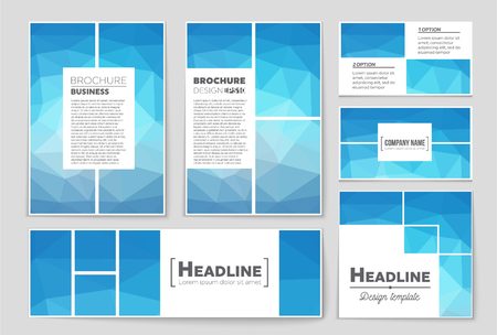 Abstract vector layout background set. For art template design, list, front page, mockup brochure theme style, banner, idea, cover, booklet, print, flyer, book, blank, card, ad, sign, sheet, a4のイラスト素材