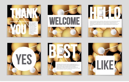 Abstract vector layout background set. For art template design, list, front page, mockup brochure theme style, banner, idea, cover, booklet, print, flyer, book, blank, card, ad, sign, sheet, a4.のイラスト素材