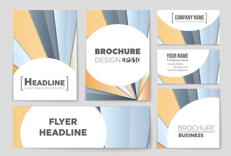 Abstract vector layout background set. For art template design, list, front page, mockup brochure theme style, banner, idea, cover, booklet, print, flyer, book, blank, card, ad, sign, sheet,, a4.のイラスト素材