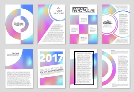 Abstract vector layout background set. For art template design, list, front page, mockup brochure theme style, banner, idea, cover, booklet, print, flyer, book, blank, card, ad, sign, sheet,, a4.のイラスト素材