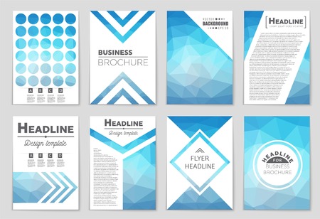 Abstract vector layout background set. For art template design, list, front page, mockup brochure theme style, banner, idea, cover, booklet, print, flyer, book, blank, card, ad, sign, sheet, a4のイラスト素材