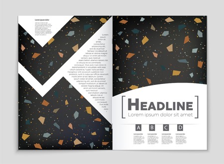 Abstract vector layout background set. For art template design, list, front page, mockup brochure theme style, banner, idea, cover, booklet, print, flyer, book, blank, card, ad, sign, sheet, a4のイラスト素材