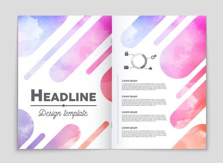 Abstract vector layout background set. For art template design, list, front page, mockup brochure theme style, banner, idea, cover, booklet, print, flyer, book, blank, card, ad, sign, sheet, a4のイラスト素材