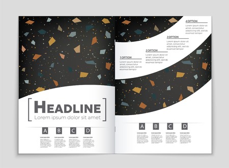 Abstract vector layout background set. For art template design, list, front page, mockup brochure theme style, banner, idea, cover, booklet, print, flyer, book, blank, card, ad, sign, sheet, a4のイラスト素材