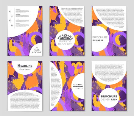 Abstract vector layout background set. For art template design, list, front page, mockup brochure theme style, banner, idea, cover, booklet, print, flyer, book, blank, card, ad, sign, sheet, a4のイラスト素材