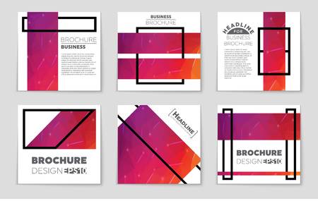 Abstract vector layout background set. For art template design, list, front page, mockup brochure theme style, banner, idea, cover, booklet, print, flyer, book, card, ad, sign, sheet, a4.のイラスト素材