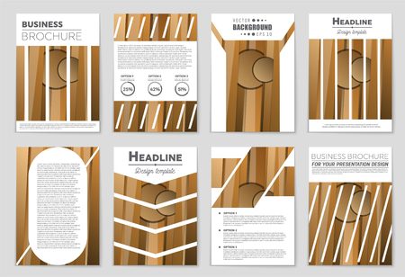 Abstract vector layout background set. For art template design, list, front page, mockup brochure theme style, banner, idea, cover, booklet, print, flyer, book, blank, card, ad, sign, sheet,, a4.のイラスト素材