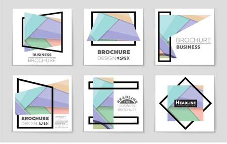 Abstract vector layout background set. For art template design, list, front page, mockup brochure theme style, banner, idea, cover, booklet, print, flyer, book, blank, card, ad, sign, sheet,, a4.のイラスト素材