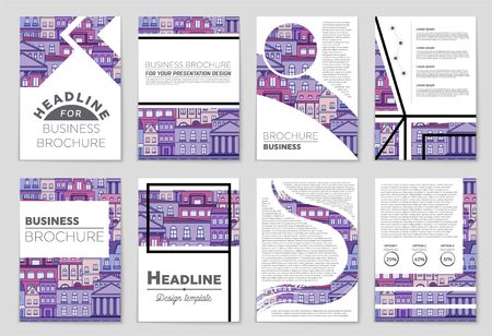 Abstract vector layout house background set. For art template design, list, page, mockup brochure theme style, banner, idea, cover, booklet, print, flyer, book, blank, card, ad, sign, sheet, flyer, a4のイラスト素材