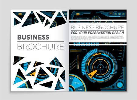 Abstract vector layout background set. For art template design, list, front page, mockup brochure theme style, banner, idea, cover, booklet, print, flyer, book, blank, card, ad, sign, sheet, a4.のイラスト素材