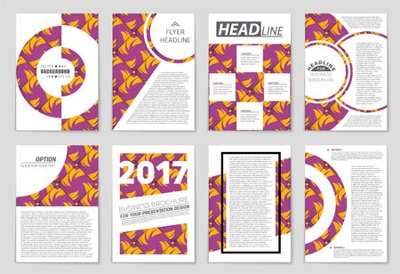 Abstract vector layout background set. For art template design, list, front page, mockup brochure theme style, banner, idea, cover, booklet, print, flyer, book, blank, card, ad, sign, sheet, a4.のイラスト素材