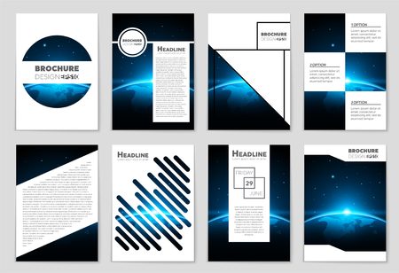 Abstract layout template set for art template design, list, front page, mock-up brochure theme style, banner, idea, cover, booklet, print, book, blank, card, ad, sign, sheet, a4.のイラスト素材