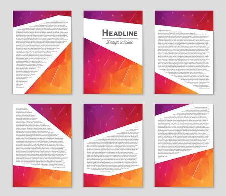 Abstract vector layout background set. For art template design, list, front page, mockup brochure theme style, banner, idea, cover, booklet, print, flyer, book, blank, card, ad, sign, sheet, a4のイラスト素材