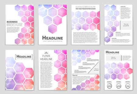 Abstract vector layout background set. For art template design, list, front page, mockup brochure theme style, banner, idea, cover, booklet, print, flyer, book, blank, card, ad, sign, sheet, a4のイラスト素材