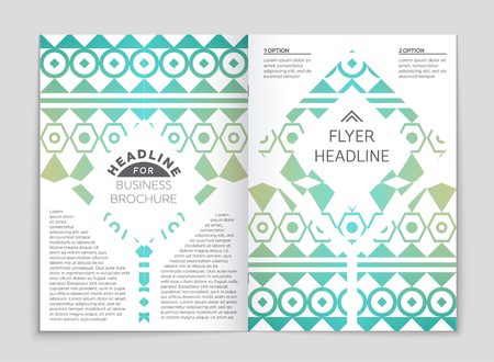 Abstract vector layout background set. For art template design, list, front page, mockup brochure theme style, banner, idea, cover, booklet, print, flyer, book, blank, card, ad, sign, sheet, a4.のイラスト素材