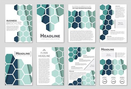 Abstract vector layout background set. For art template design, list, front page, mockup brochure theme style, banner, idea, cover, booklet, print, flyer, book, blank, card, ad, sign, sheet,, a4.のイラスト素材