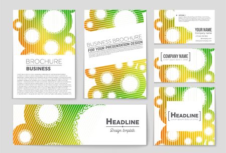 Abstract vector layout background set. For art template design, list, front page, mockup brochure theme style, banner, idea, cover, booklet, print, flyer, book, blank, card, ad, sign, sheet, a4.のイラスト素材