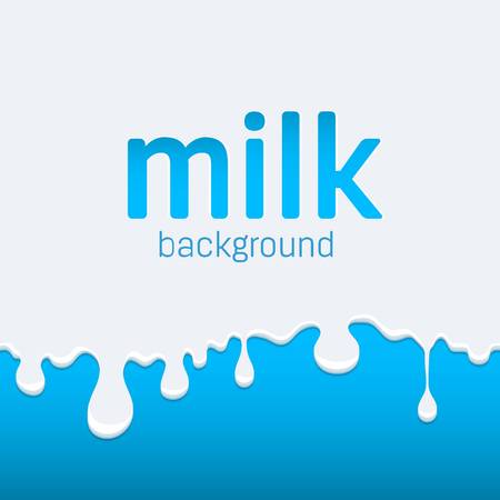 Creative vector illustration of flow and drip of milk. Splash drop cream. Art design food. Dairy product. Abstract concept graphic element. White liquid yogurt drinkのイラスト素材
