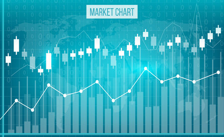 Creative vector illustration of business data financial charts. Finance diagram art design. Growing, falling market stock analysis graphics set. Concept graphic report element. Profit summary tools.のイラスト素材