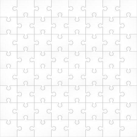 Creative vector illustration of jigsaw puzzle pieces background. Business concept art design blank mockup template. Abstract graphic seamless mosaic element.のイラスト素材