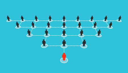 Abstract creative vector illustration of growing connecting people social network scheme isolated on transparent background. Company corporate department team. Art design diagram concept structure.のイラスト素材