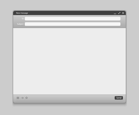 Creative vector illustration of email message interface with send form isolated on transparent background. Art design E-mail blank mockup template. Abstract concept mail page interface web panel.のイラスト素材