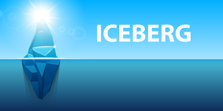Creative vector illustration of under water antarctic ocean iceberg. Art design infographic template. Hidden danger of global warming of Abstract concept graphic for business metaphor polar elementのイラスト素材