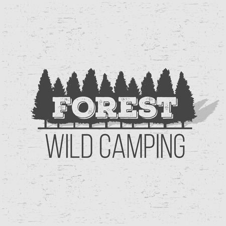 Creative vector illustration of wild coniferous pine tree forest background. Art design landscape nature wood panorama. Abstract concept graphic outdoor camping elementのイラスト素材