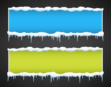 Creative vector illustration of icicle winter banner isolated on background. Art design snow piles. Abstract concept graphic element for New Year, christmas, xmas decoration. Space for your textのイラスト素材