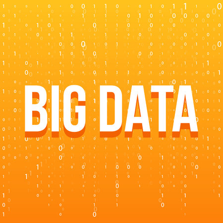 Creative vector illustration of BIG DATA analysis of Information. Science and technology background. Web display screen art design. Abstract concept graphic element for visual future analyze codeのイラスト素材