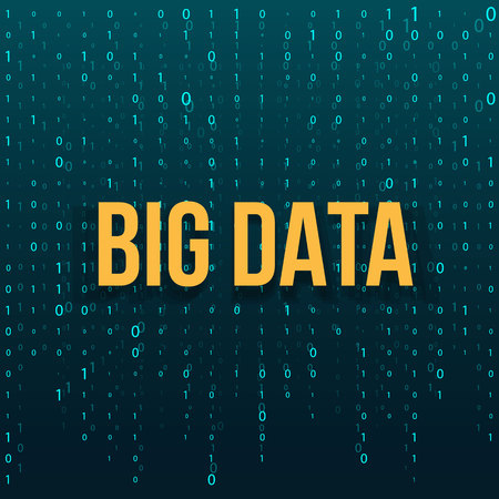 Creative vector illustration of BIG DATA analysis of Information. Science and technology background. Web display screen art design. Abstract concept graphic element for visual future analyze codeのイラスト素材