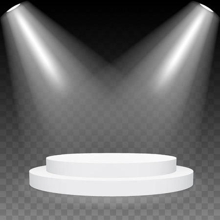 Creative vector illustration of 3d round stage podium set isolated on transparent background. Art design pedestal, platform. stage, scene. Abstract concept graphic collection elementのイラスト素材