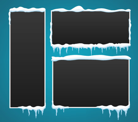 Creative vector illustration of icicle winter banner isolated on background. Art design snow piles. Abstract concept graphic element for New Year, christmas, xmas decoration. Space for your textのイラスト素材