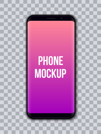 Creative vector illustration of mobile phone isolated on background. Art design mockup template. Abstract concept graphic element cellphone with edge side style shiny layerのイラスト素材