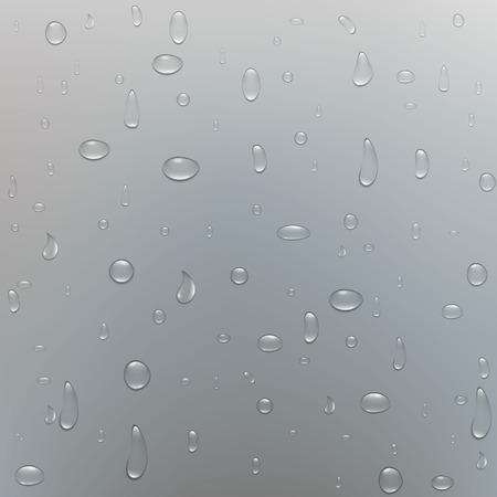 Creative vector illustration of pure clear water rain drops isolated on transparent background. Realistic clear vapor bubbles art design. Abstract concept graphic elementのイラスト素材