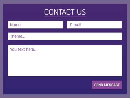 Creative vector illustration of web site registration or login contact form isolated on background. UI and UX art design. Abstract concept graphic templates and scribbles for websites elementのイラスト素材