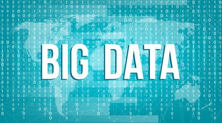 Creative vector illustration of BIG DATA analysis of Information. Science and technology background....