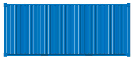 Creative vector illustration of sea freigh cargo containers views from different sides collection isolated on background. Art design realistic set. Shipping, transportation element for logisticsのイラスト素材