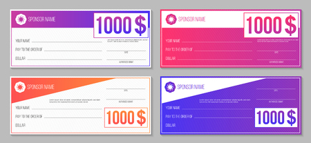 Creative vector illustration of payment event winning check isolated on background. Art design empty blank mockup. Abstract concept graphic lottery elementのイラスト素材
