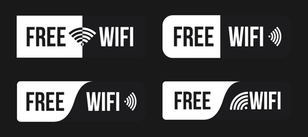 Creative vector illustration of free wifi icon symbol set isolated on transparent background. Art design wireless network for wlan free access. Abstract concept graphic wave signal elementのイラスト素材