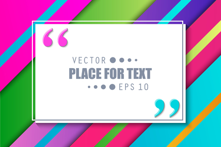 Creative vector illustration of colorful material design style quote bubbles background. Art design template trendy web, banner presentation, flyers, business brochure, poster, magazine articles textのイラスト素材