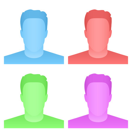 Creative vector illustration of default avatar profile placeholder isolated on background. Art design grey photo blank template mockup. Abstract concept graphic elementのイラスト素材