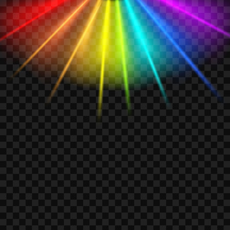 Creative vector illustration of rainbow glare spectrum isolated on transparent background. Art design gay pride colors. Abstract concept graphic elementのイラスト素材