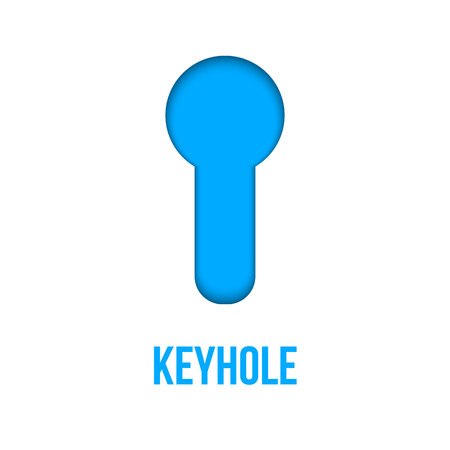 Creative vector illustration of realistic bright glossy metal keyhole isolated on transparent background. Art design silhouette for key. Abstract concept graphic elementのイラスト素材