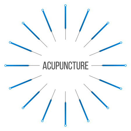 Creative vector illustration of acupuncture therapy isolated on transparent background. Art design spa treatments. Abstract concept graphic elementのイラスト素材
