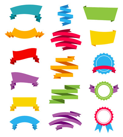 Creative vector illustration of representing label stickers banners tag set collection isolated on transparent background. Art design in flat style with bright color. Abstract concept graphic elementのイラスト素材