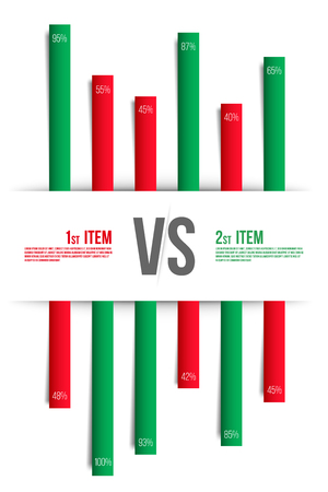 Creative vector illustration of service comparison table isolated on transparent background. Art design. Product info with description indicators. Abstract concept graphic bars infographic elementのイラスト素材