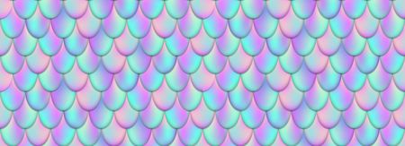 Creative vector illustration of holographic mermaid tail background isolated on transparent background. Art design mesh gradient magic fish skin. Abstract concept graphic water-nymph elementのイラスト素材